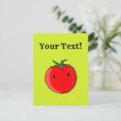 Carte Postale Tomate de dessin animé mignon Texte modifiable (Debout devant)