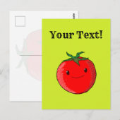 Carte Postale Tomate de dessin animé mignon Texte modifiable (Devant / Derrière)