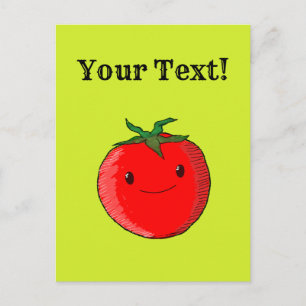Carte Postale Tomate de dessin animé mignon Texte modifiable