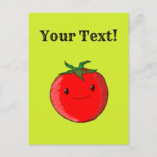 Carte Postale Tomate de dessin animé mignon Texte modifiable (Devant)