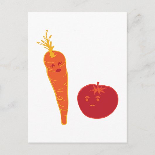Carte Postale Tomate Et Carotte (Devant)