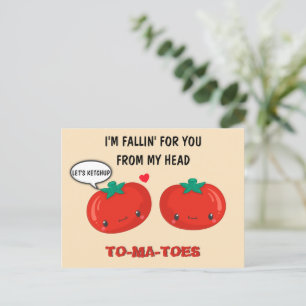 Carte Postale Tomates en amour Cute Romantique Saint Valentin
