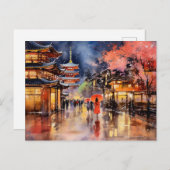 Carte Postale Tombe de nuit à Gion - Art Print Collection (Devant / Derrière)
