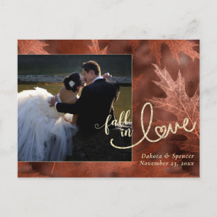 Carte Postale Tomber amoureux de l'automne   Merci photo rouille