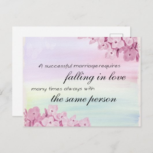 Carte Postale Tomber dans une citation d'amour (Devant / Derrière)