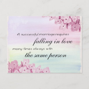 Carte Postale Tomber dans une citation d'amour