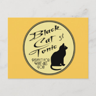 Carte Postale Tonique de chat noir