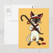 Carte Postale Tonkinois chat Zombie Slayer (Devant / Derrière)