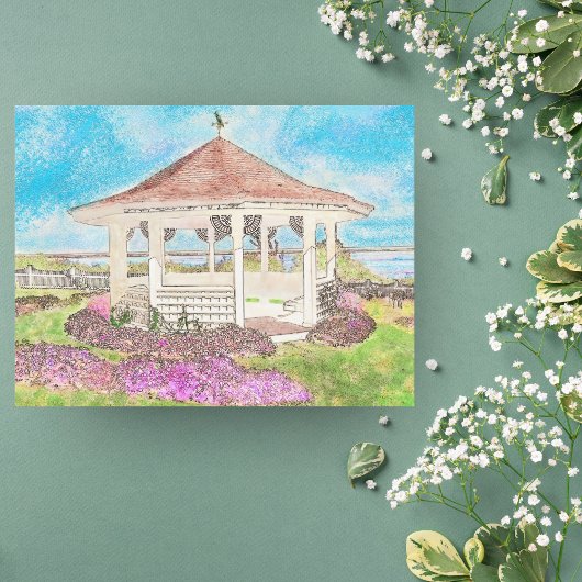 Carte Postale Tonnelle peinte en blanc au cap Cod