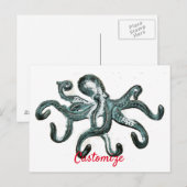 Carte Postale Tonnerre octopus bleu (Devant / Derrière)