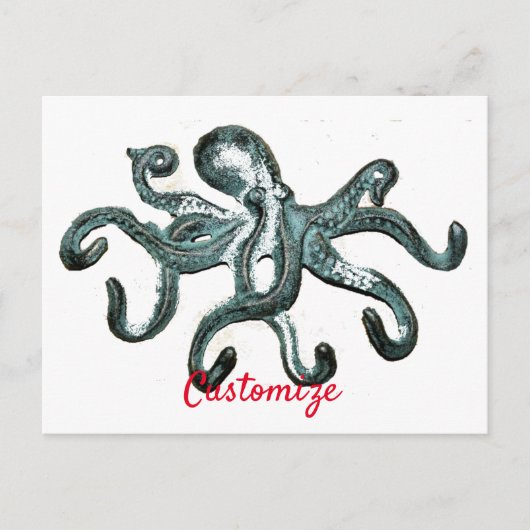 Carte Postale Tonnerre octopus bleu (Devant)