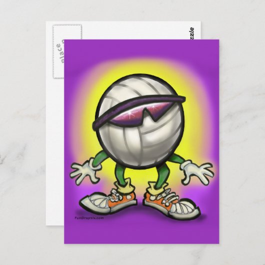 Carte Postale Tons de volleyball (Devant / Derrière)