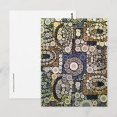 Carte Postale Tons Terre Cercles Concentrés Mosaïque Motif (Devant / Derrière)