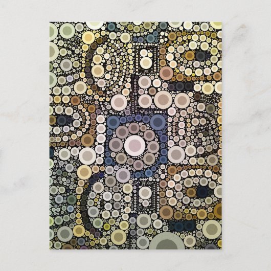 Carte Postale Tons Terre Cercles Concentrés Mosaïque Motif (Devant)