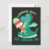 Carte Postale Tonsillectomie Chirurgie Tonsils out Glace Cream i (Devant / Derrière)