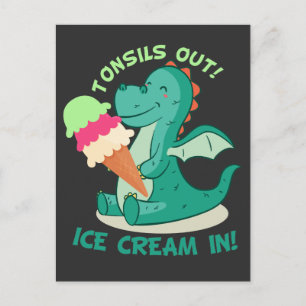Carte Postale Tonsillectomie Chirurgie Tonsils out Glace Cream i