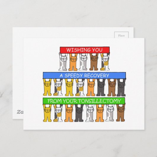 Carte Postale Tonsillectomie Récupération rapide (Devant / Derrière)