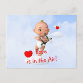 Carte Postale Toon Baby Cupid Flying with a Bow and Flrow (Devant)