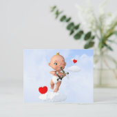 Carte Postale Toon Baby Cupid Flying with a Bow and Flrow (Debout devant)
