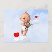 Carte Postale Toon Baby Cupid Flying with a Bow and Flrow (Devant)
