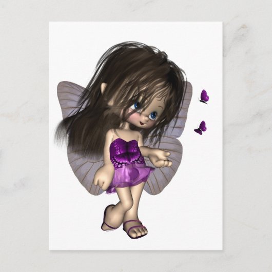 Carte Postale Toon Papillon Fée - Violet (Devant)