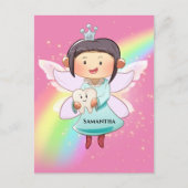Carte Postale Tooth fairy rose arc-en-ciel parties scintillant d (Devant)