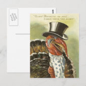 Carte Postale Top Hat de la Turquie souriante (Devant / Derrière)