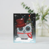 Carte Postale Top Hat Owl - Noël (Debout devant)