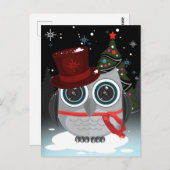 Carte Postale Top Hat Owl - Noël (Devant / Derrière)