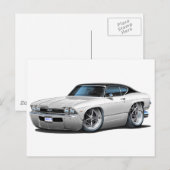 Carte Postale Top noir blanc Chevelle 1968 (Devant / Derrière)