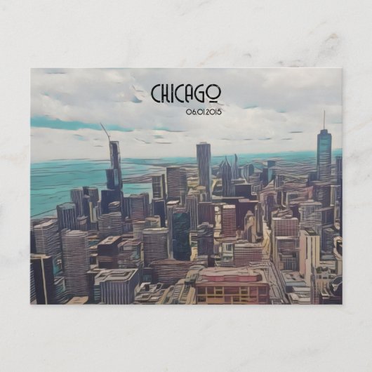 Carte Postale Top of the World, Chicago, Date personnalisable (Devant)