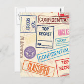 Carte Postale Top Secret - Garder dehors (Devant / Derrière)