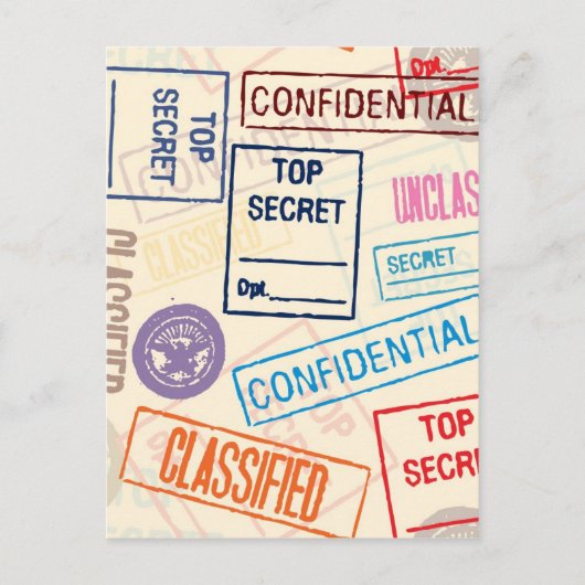 Carte Postale Top Secret - Garder dehors (Devant)
