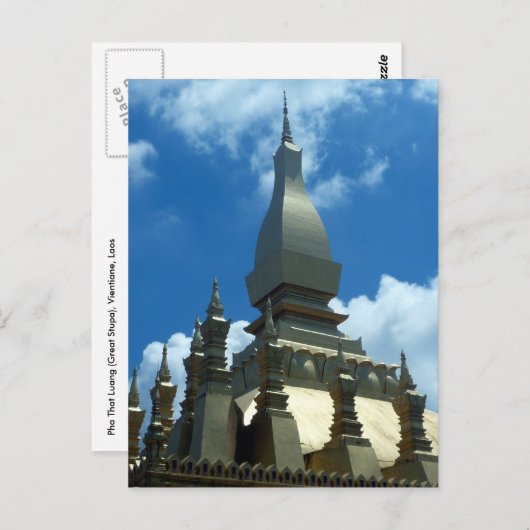 Carte Postale top stupa en or (Devant / Derrière)