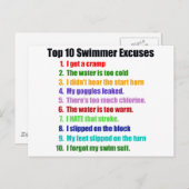 Carte Postale Top Ten Swimmers Excusent (Devant / Derrière)