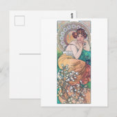 Carte Postale Topaz (Quatre Bijoux), Alphonse Mucha (Devant / Derrière)