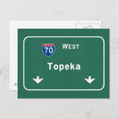 Carte Postale Topeka Kansas ks Interstate Highway Freeway : (Devant / Derrière)