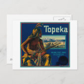 Carte Postale Topeka Marque Citrus Étiquette (Devant / Derrière)
