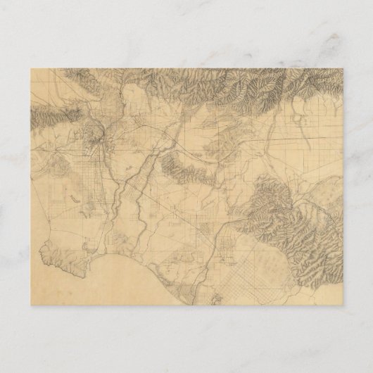 Carte Postale Topographie de Los Angeles et San Bernardino (Devant)