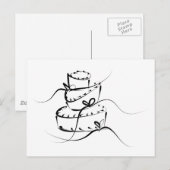 Carte Postale Topsy Turvy Mariage Cake (Devant / Derrière)