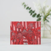 Carte Postale Torch Ginger Lily, Fleurs rouges Tropical Floral A (Debout devant)