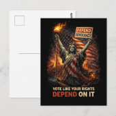 Carte Postale Torche de la démocratie (Devant / Derrière)