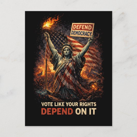 Carte Postale Torche de la démocratie (Devant)