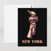 Carte Postale Torche de la Liberté, New York (Devant / Derrière)