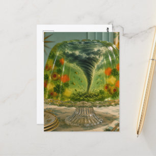 Carte Postale Tornade dans le dessert en gelée surréaliste
