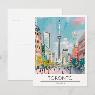 Carte Postale Toronto Canada Art Illustration Voyage