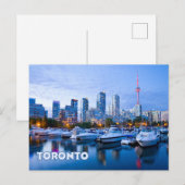 Carte Postale Toronto, Canada Downtown View avec bateaux (Devant / Derrière)