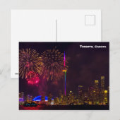 Carte Postale Toronto Canada feux de la tour CN (Devant / Derrière)