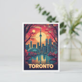 Carte Postale Toronto Canada Illustration de voyage en art Vinta (Debout devant)