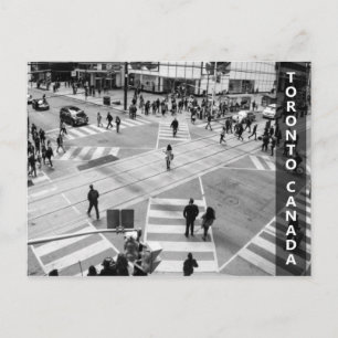 Carte Postale Toronto, Canada : Intersection Yonge-Dundas en B&W